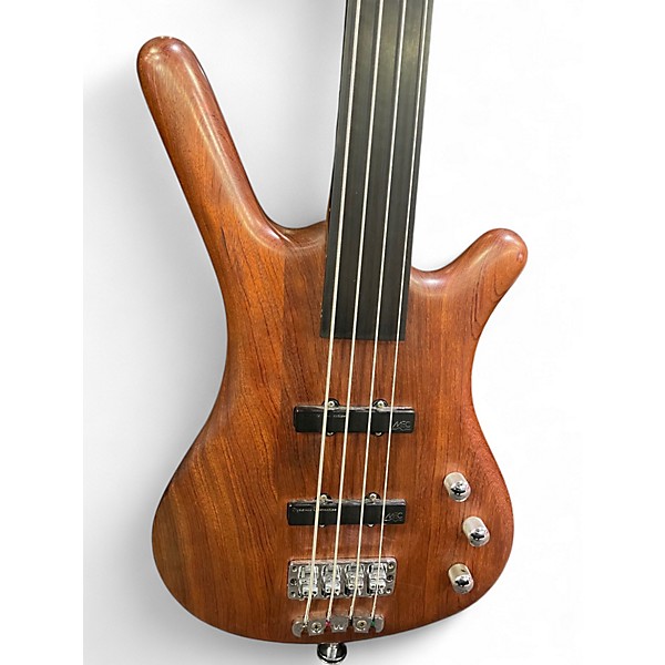 Used Warwick Pro Series Standard Corvette 4 String Fretless Natural Electric Bass Guitar