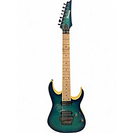 Used Ibanez RG752LWFX NEBULA GREEN BURST Solid Body Electric Guitar