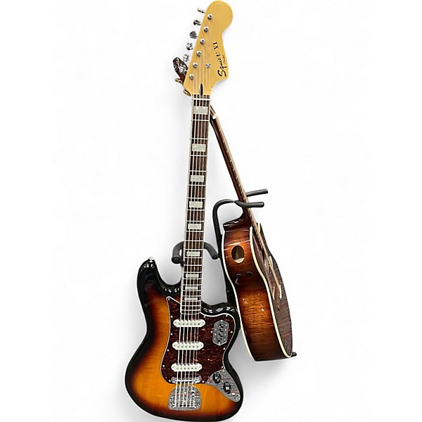 Used Squier Vintage Modified Bass VI 3 Color Sunburst Electric Bass Guitar