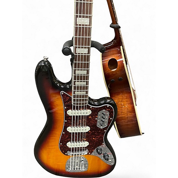 Used Squier Vintage Modified Bass VI 3 Color Sunburst Electric Bass Guitar