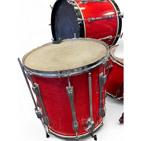 Used 1960s Ludwig 5 Piece SHADOW CLASSIC Candy Apple Red Drum Kit