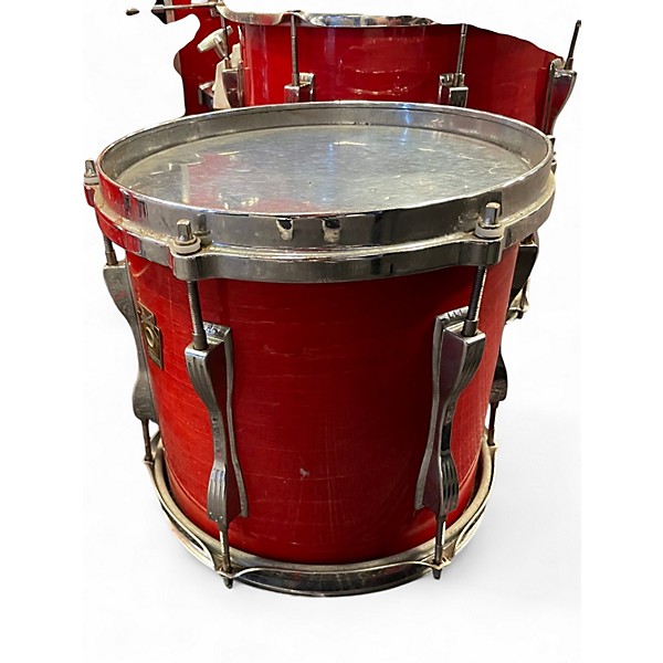 Used 1960s Ludwig 5 Piece SHADOW CLASSIC Candy Apple Red Drum Kit