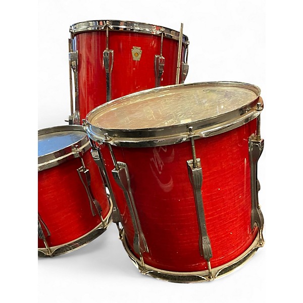 Used 1960s Ludwig 5 Piece SHADOW CLASSIC Candy Apple Red Drum Kit