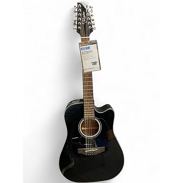 Used Takamine GD30CE-12 Black 12 String Acoustic Electric Guitar