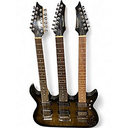 Used Galveston TRIPLE NECK Brown Sunburst Solid Body Electric Guitar