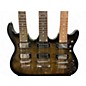 Used Galveston TRIPLE NECK Brown Sunburst Solid Body Electric Guitar