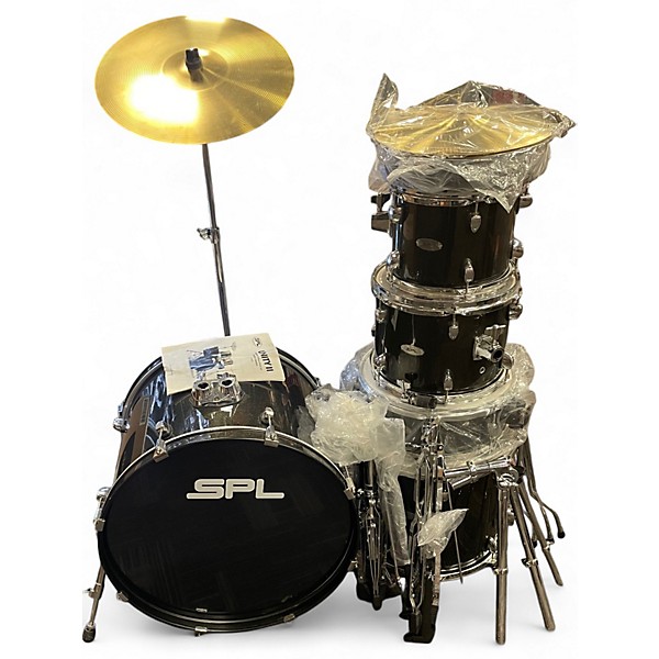 Used SPL 5 Piece Unity II All in one 5-Piece Black Onyx Glitter Drum Kit