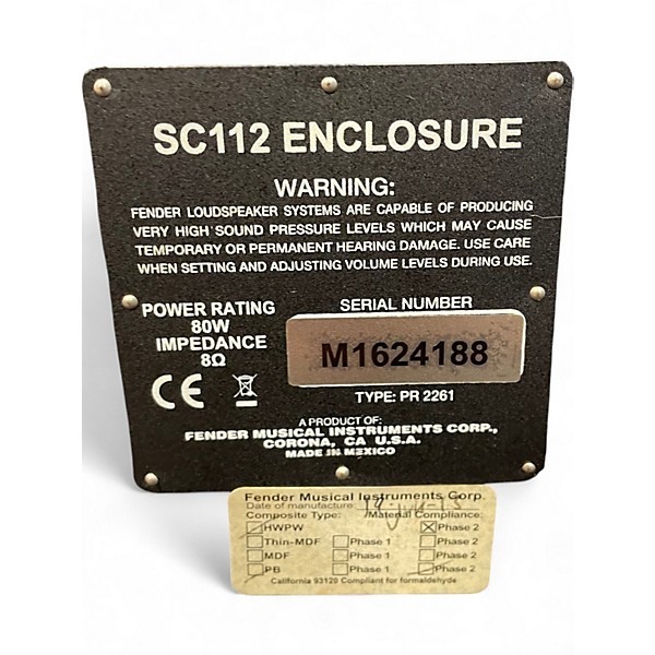 Used Fender Super Champ 1x12 Guitar Cabinet