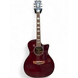 Used D'Angelico Premier Delancey Cutaway Dreadnought Red Acoustic Electric Guitar
