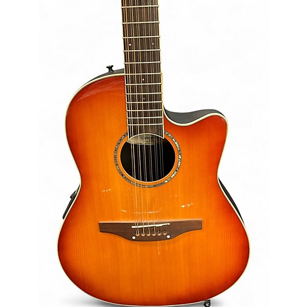 Used Ovation CC245 Celebrity 2 Tone Sunburst 12 String Acoustic Electric Guitar