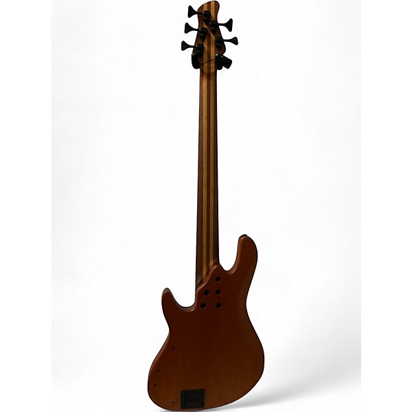 Used Clement 5 STRING FRETLESS Amber Electric Bass Guitar