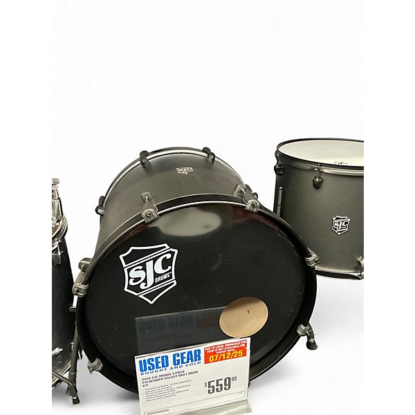 Used SJC Drums 3 Piece PATHFINDER GALAXY GRAY Drum Kit