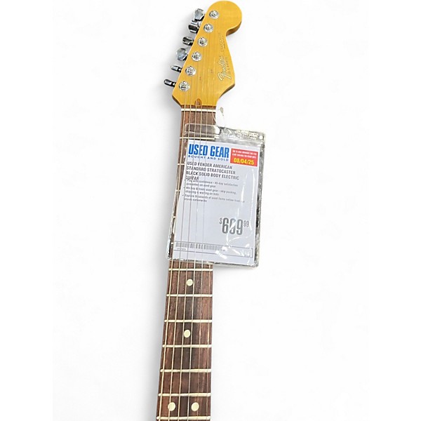 Used Fender American Standard Stratocaster Black Solid Body Electric Guitar