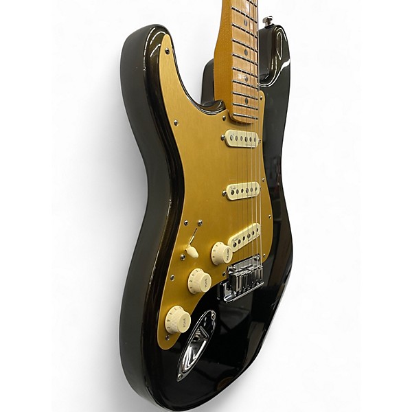 Used Fender American Ultra Stratocaster Black and Gold Solid Body Electric Guitar