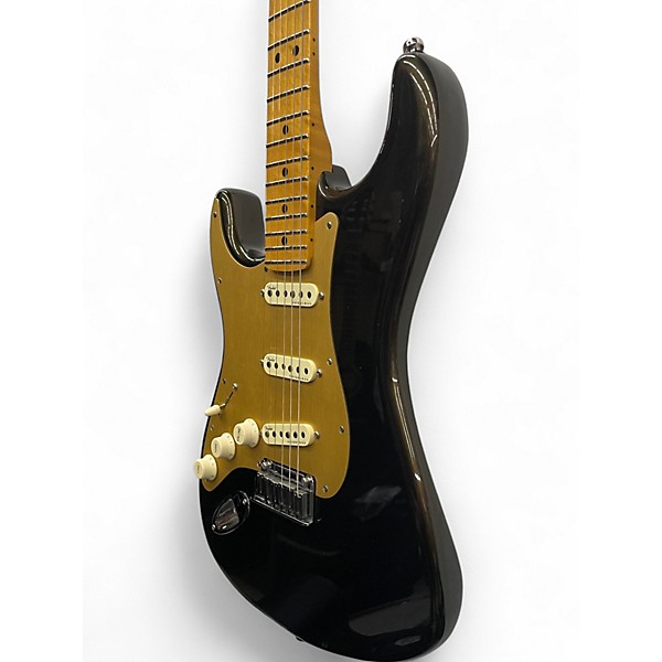 Used Fender American Ultra Stratocaster Black and Gold Solid Body Electric Guitar