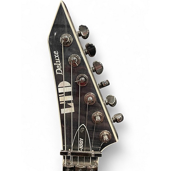 Used ESP LTD deluxe M-1001 Black Solid Body Electric Guitar