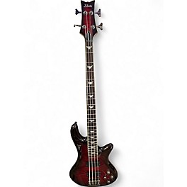 Used Schecter Guitar Research Stiletto Extreme 4 String Black Cherry Electric Bass Guitar