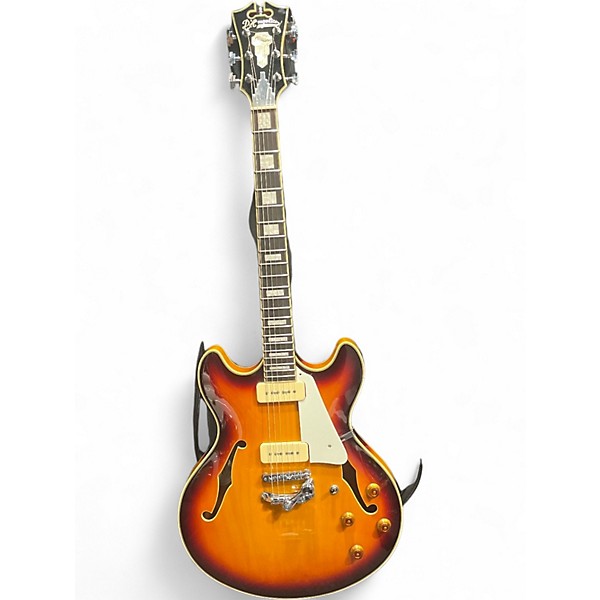 Used D'Angelico DAPDCVSBCSCB9EX 3 Color Sunburst Hollow Body Electric Guitar