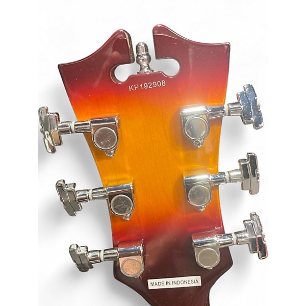 Used D'Angelico DAPDCVSBCSCB9EX 3 Color Sunburst Hollow Body Electric Guitar