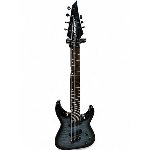 Used Jackson SLATX7Q MS Trans Blue Solid Body Electric Guitar