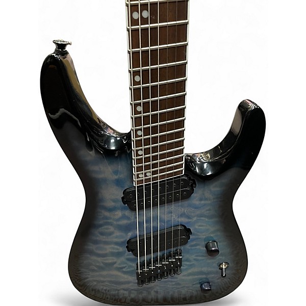Used Jackson SLATX7Q MS Trans Blue Solid Body Electric Guitar