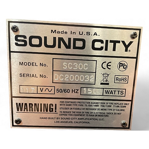Used Sound City SC30 Tube Guitar Amp Head