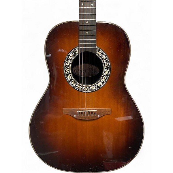 Used 1980s Ovation 1121-1 Sunburst Acoustic Electric Guitar