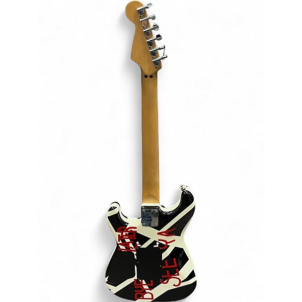 Used EVH Stripe Series Circles Black and White Solid Body Electric Guitar