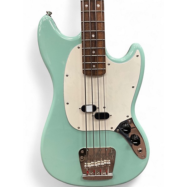 Used Squier Vintage Modified Mustang Bass Seafoam Green Electric Bass Guitar