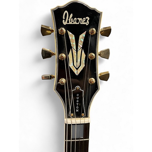 Used Ibanez Custom Black Solid Body Electric Guitar