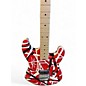 Used EVH Striped Series Frankie Red with Black and White Stripes Solid Body Electric Guitar
