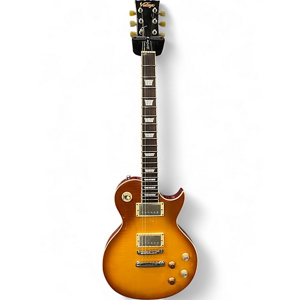 Used Vintage V-100 Lemon Drop 2 Tone Sunburst Solid Body Electric Guitar