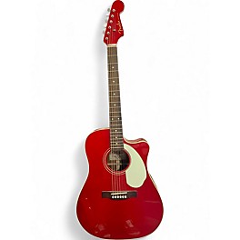 Used Fender Sonoran SCE Candy Apple Red Acoustic Electric Guitar