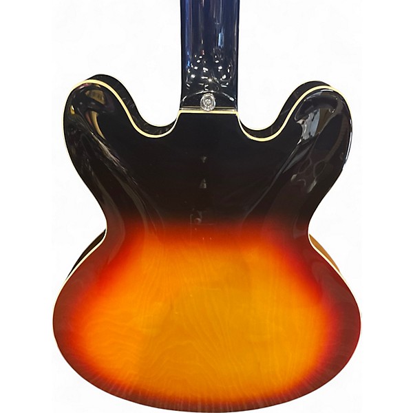 Used Donner djp1000 3 Color Sunburst Hollow Body Electric Guitar