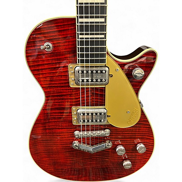 Used 2019 Gretsch Guitars G6228FM Players Edition Jet™ BT with V-Stoptail and Flame Ma RED Solid Body Electric Guitar