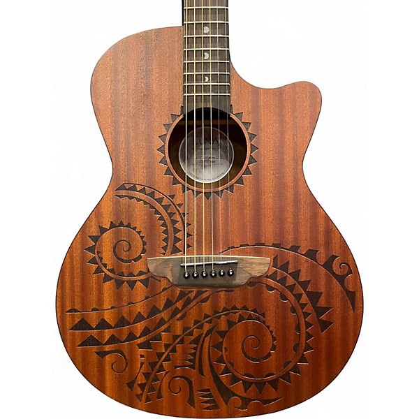 Used 2025 Luna GYPSY TATOO Mahogany Acoustic Electric Guitar