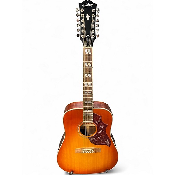 Used Epiphone Hummingbird 12 String Sunburst 12 String Acoustic Electric Guitar