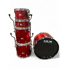 Used Pork Pie 5 Piece Little Squealer 5 Piece Red Lacquer Drum Kit