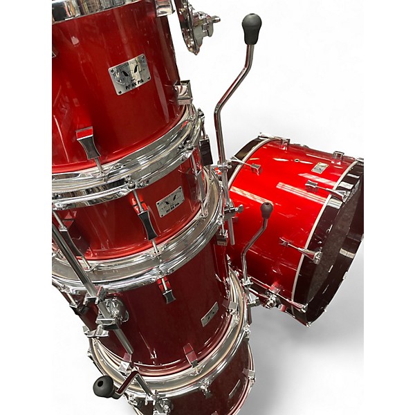 Used Pork Pie 5 Piece Little Squealer 5 Piece Red Lacquer Drum Kit