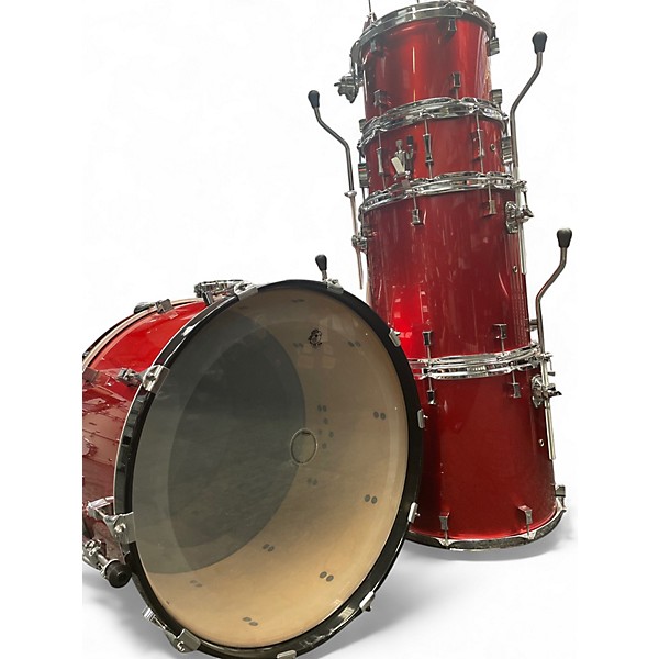 Used Pork Pie 5 Piece Little Squealer 5 Piece Red Lacquer Drum Kit