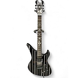 Used Schecter Guitar Research Synyster Gates Signature Custom S Black with Silver Pinstripes Solid Body Electric Guitar