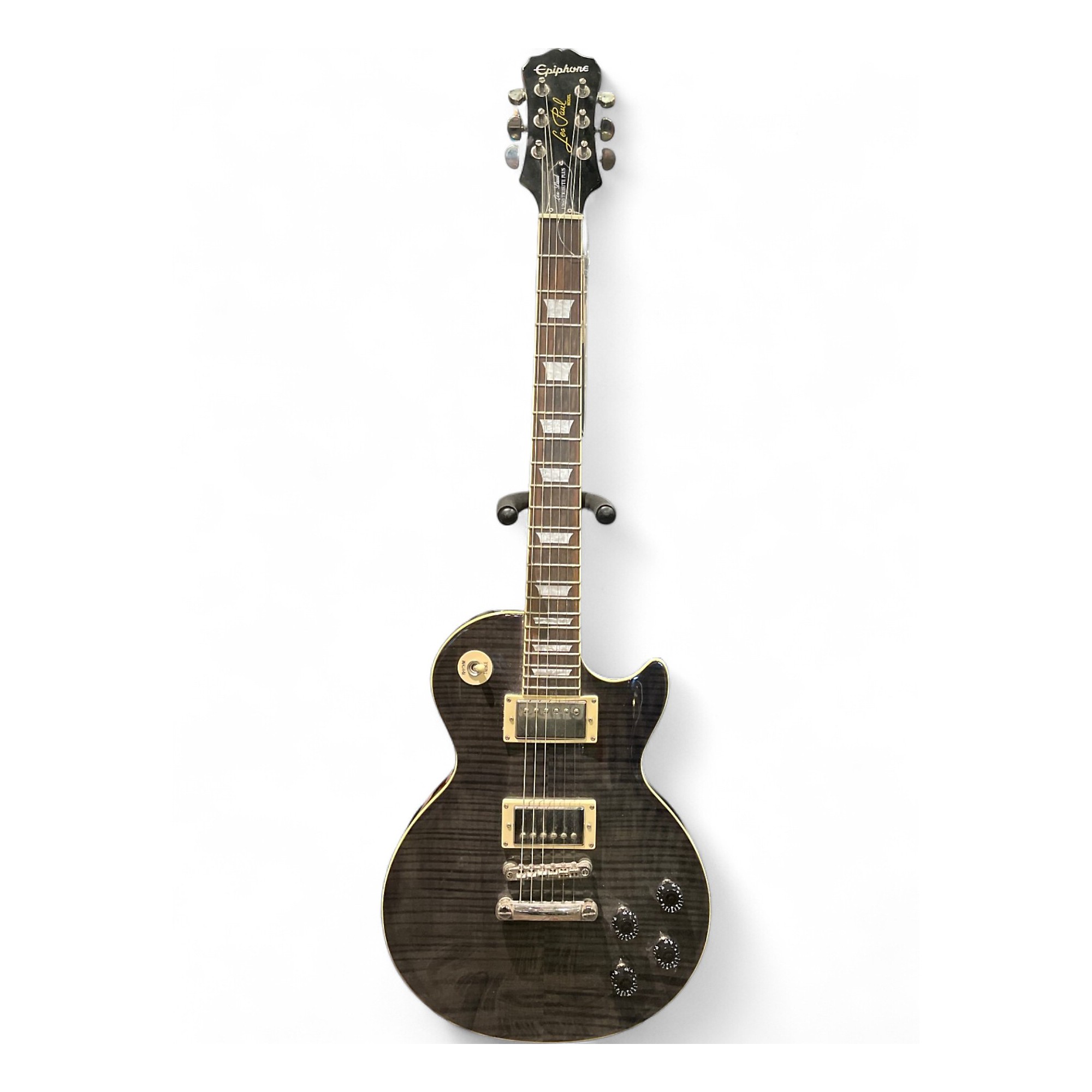Used Epiphone 1960 Les Paul Tribute Plus Trans Black Solid