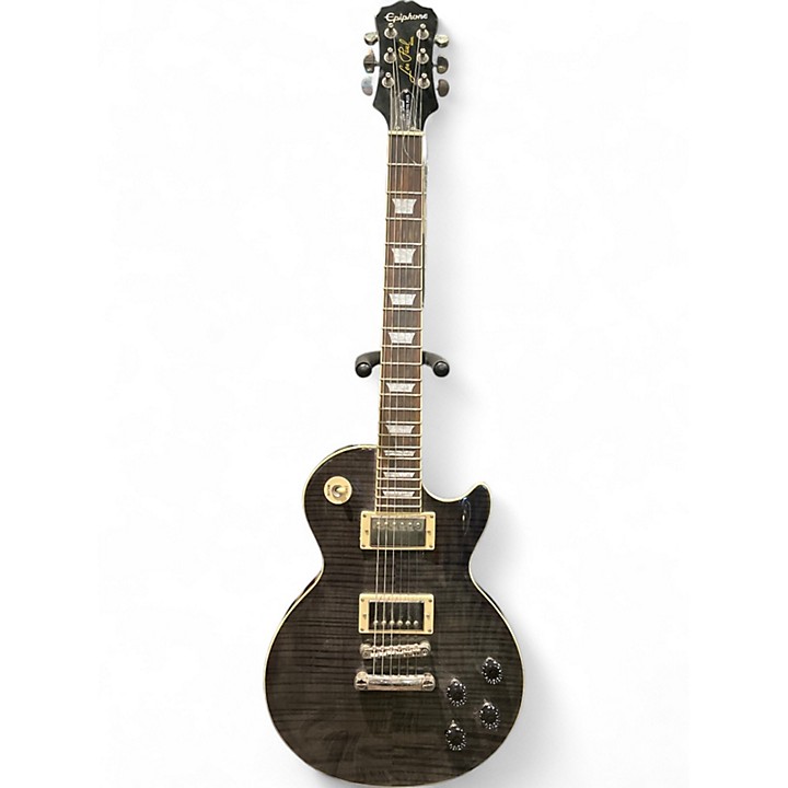 ★美品★Epiphone LESPAUL TRIBUTE PLUS 1960 Used Epiphone 1960 Les Paul Tribute Plus Trans Black Solid