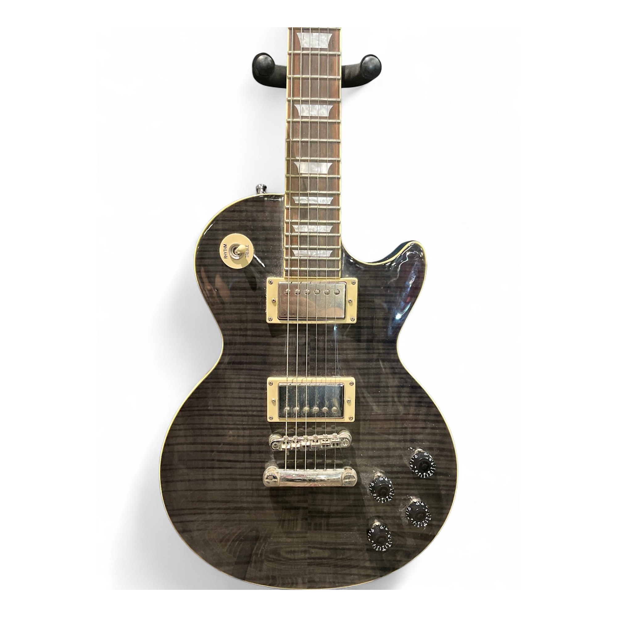 Used Epiphone 1960 Les Paul Tribute Plus Trans Black Solid Body