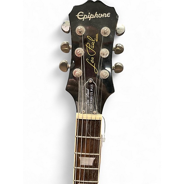 Used Epiphone 1960 Les Paul Tribute Plus Trans Black Solid