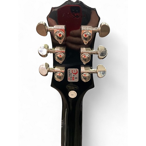 Used Epiphone 1960 Les Paul Tribute Plus Trans Black Solid Body Electric Guitar