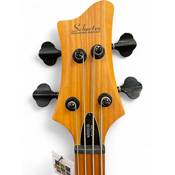 Used Schecter Guitar Research Riot-4 Session Left-Handed Satin Aged Natural Electric Bass Guitar