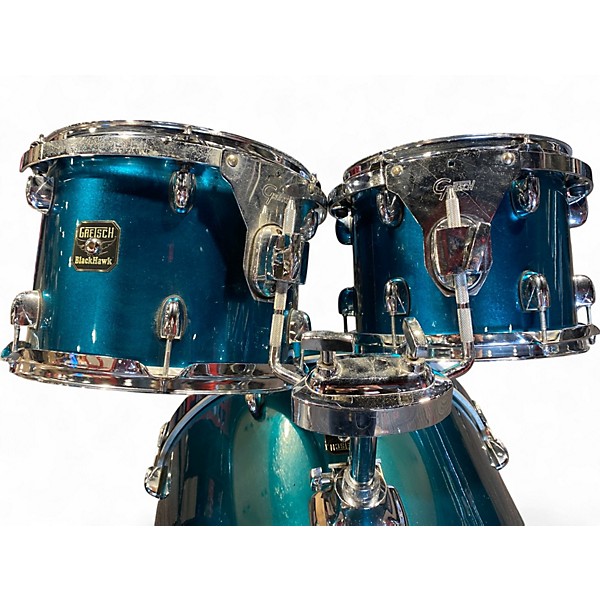 Used Gretsch Drums 5 Piece Blackhawk Teal Drum Kit