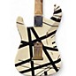 Used EVH Striped Series White with black stripes Solid Body Electric Guitar