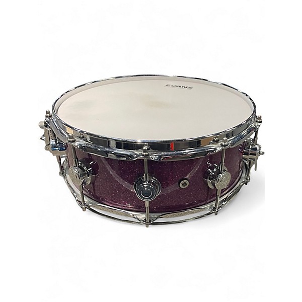 Used DW 5X14 Collector's Series Snare PURPLE SPARKLE Drum